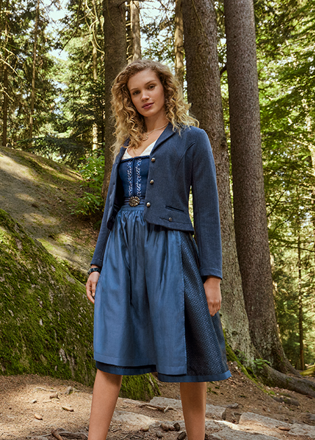 Elegantes Dirndl in Dunkelblau