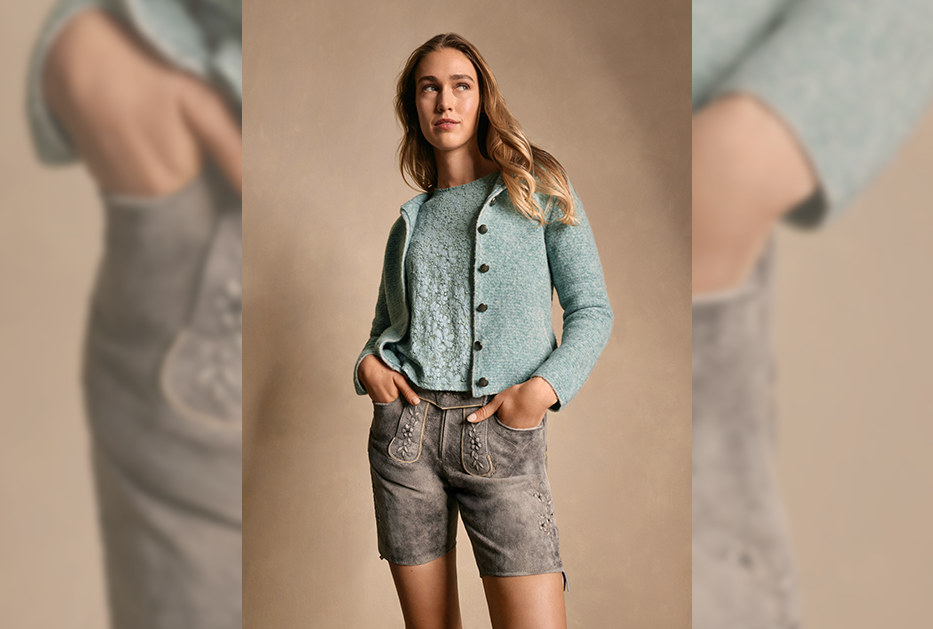 Lederhose in Grau für Damen