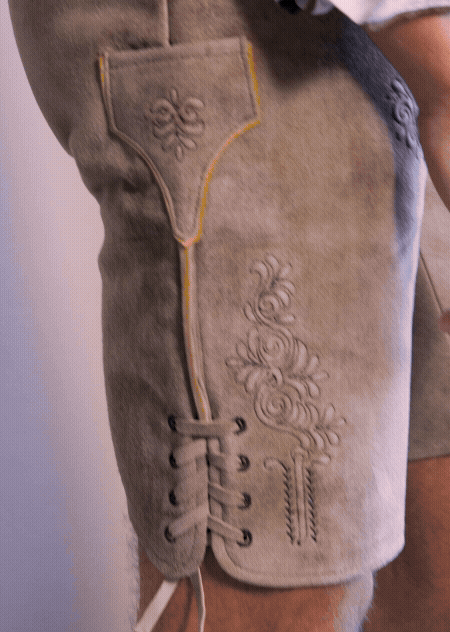 Video: Details Stickerei Lederhose und Weste