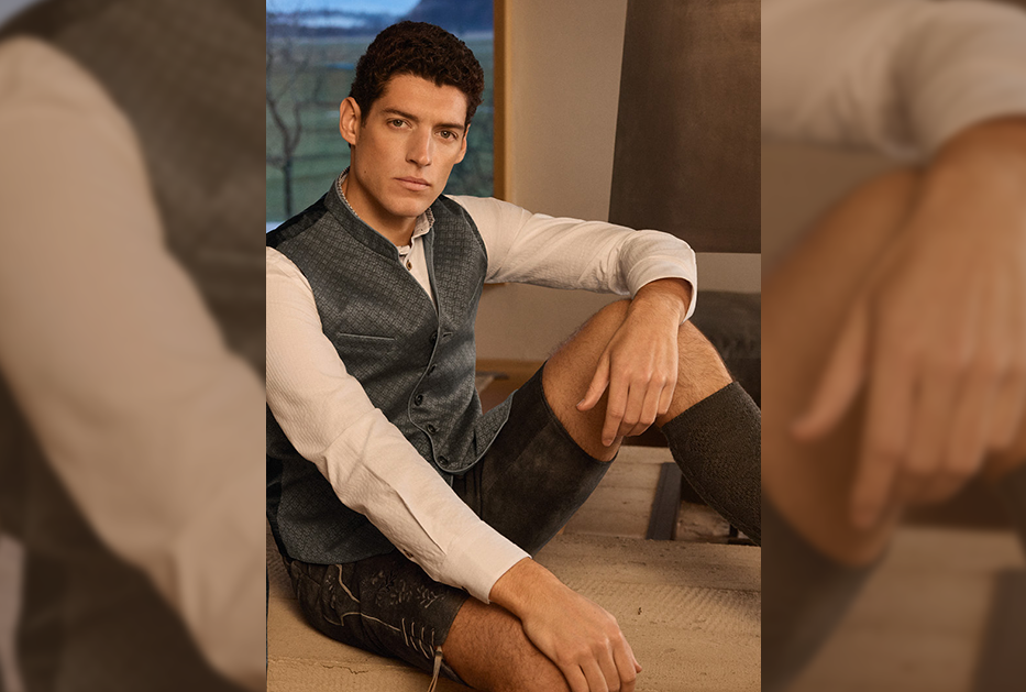 Dunkle Lederhose für Herren