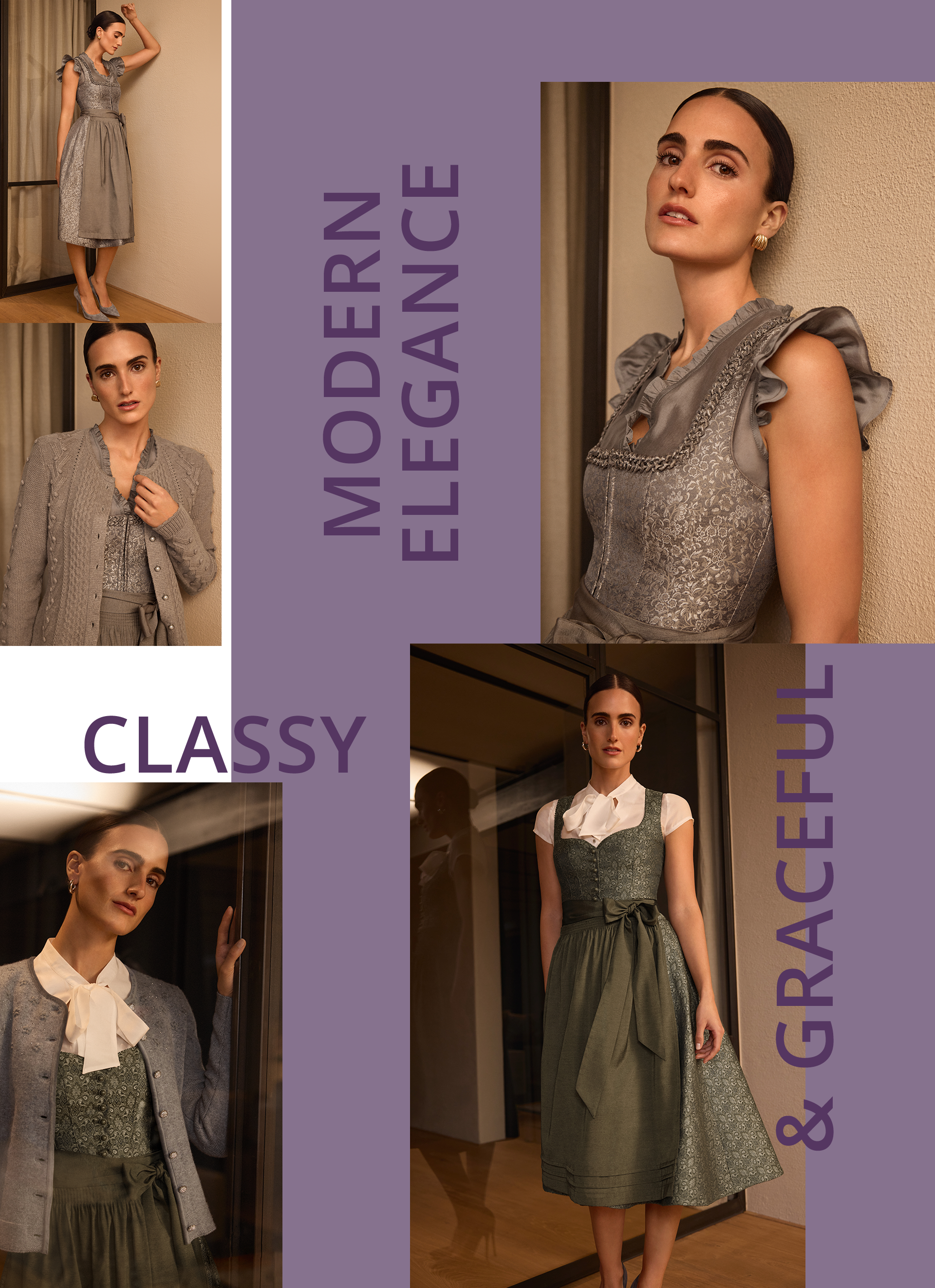 Luxus-Dirndl Collage verschiedener Premium-Dirndl von Spieth & Wensky
