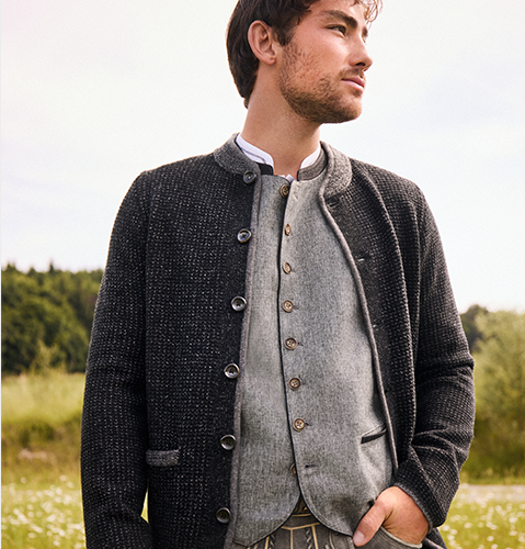 Maße für Westen & Jacken Klassische Weste in Woll-Grau