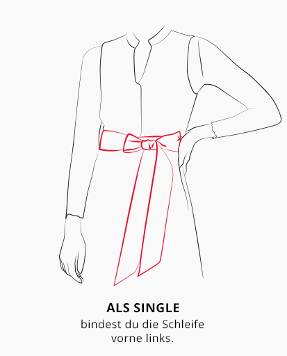 Als Single bindest du die Schleife vorne links.