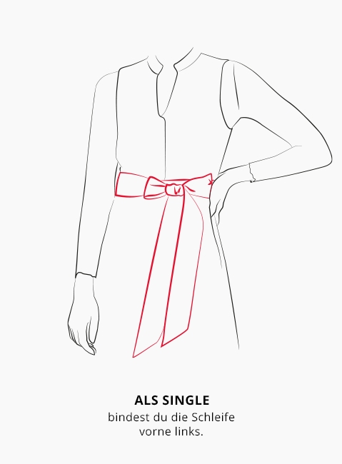 Als Single bindest du die Schleife vorne links.