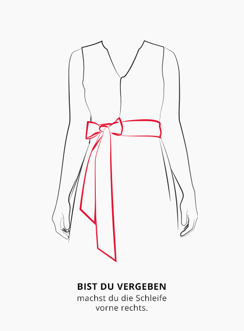 Bist du vergeben, machst du die Schleife vorne rechts.