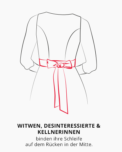 Hinten gebundene Schleife für Witwen