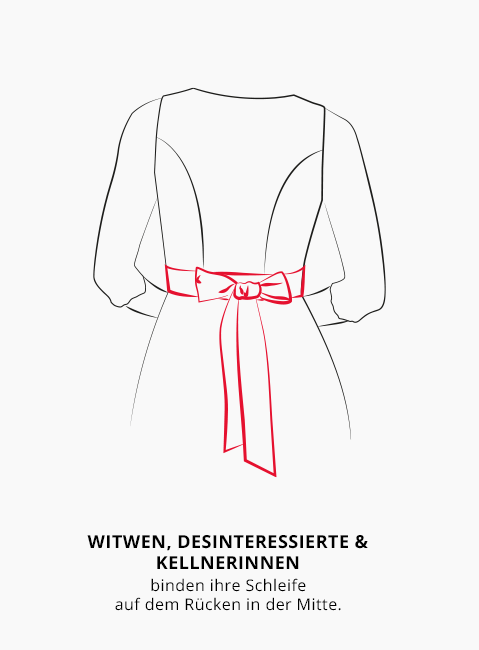 Hinten gebundene Schleife für Witwen