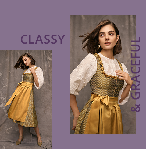 Premium Dirndl in Ocker