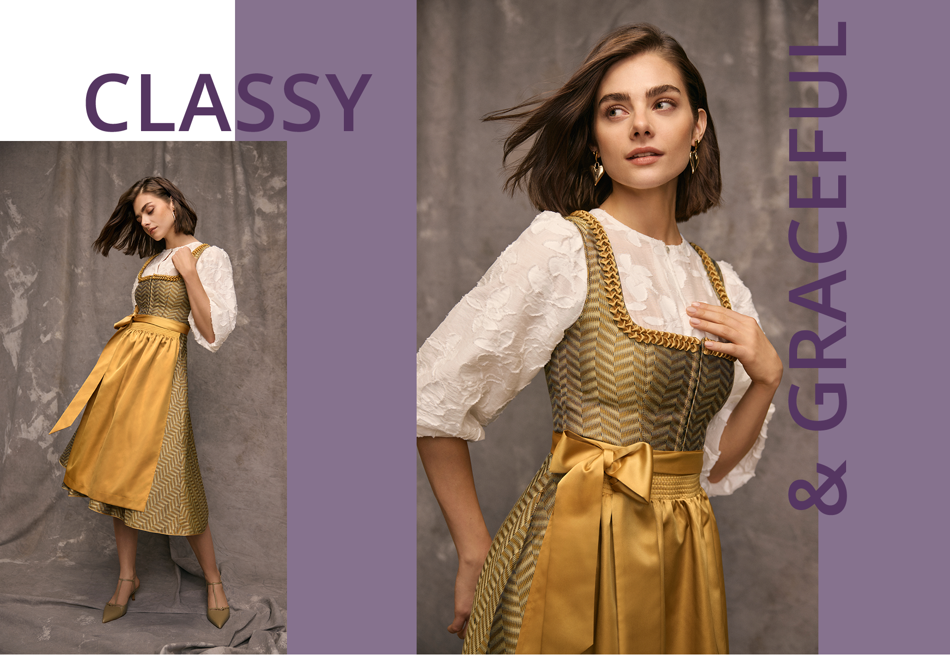 Premium Dirndl in Ocker