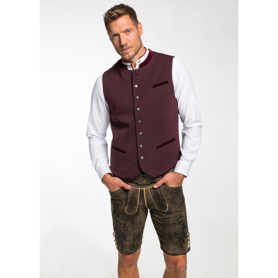 Spieth&Wensky Herren Trachtenwesten d,rot Größe 54